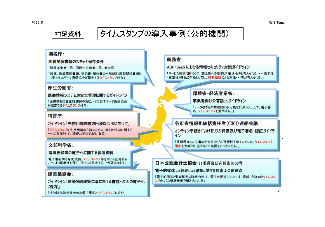 補足資料　タイムスタンプの導入事例（公的機関）